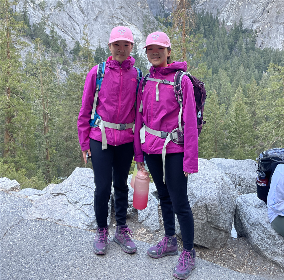 Coco and Nini Y. ’25 in Yosemite Valley on the California AWAY trip
